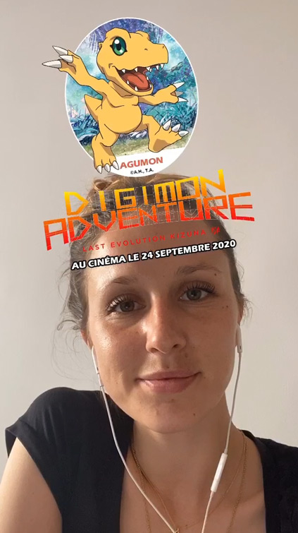 Filtre Digimon Instagram pour la sortie du film manga le 24 Septembre