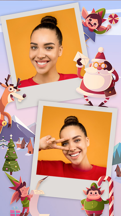 Filtre polaroïd thématique Noël pour Instagram