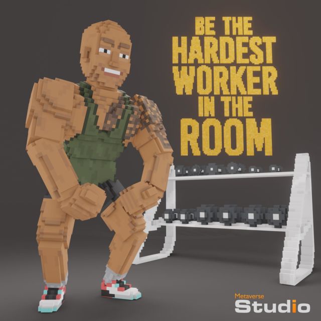 This is our voxel vision of The Rock aka Dwayne Johnson @therock in the Metaverse ! And even in the Metaverse we love this quote « Be the Hardest Worker in the Room ! » #voxels #thesandbox #therock #metaverse #dwaynejohnson @danygarciaco @projectrock @sevenbucksprod #fanart