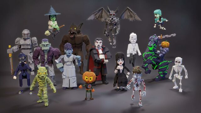 Voxels Avatars Nfts: This is the main « Voxels Actors » of Curse of the Manor our last creation in the Metaverse The Sandbox  What is your favourite ? #metaverse #halloween #thesandbox #voxelart #design #characters #gaming