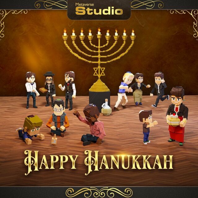 Happy Hanukkah from the Metaverse @thesandboxgame #voxels #metaverse #hannukah #hannukahcard #avatars #gaming #thesandbox