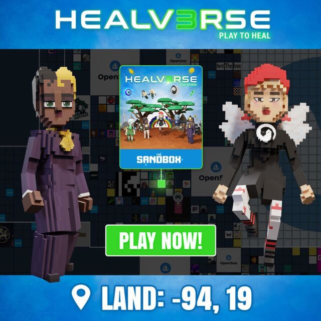You can now discover the Healv3rse Experience from @codegreenxgood on @thesandboxgame on the
 Land -94, 19 
Enjoy and Play to Heal !! Bravo @innamodjaofficiel @marcocontisikic @crystalpetit #metaverse #web3 #selfpublishing #gaming #healverse #healv3rse #playtoheal