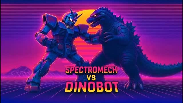 SpectroMech vs DinoBot — 1976
A retro-futuristic showdown by Interactive Studio. An AI-crafted tribute to Tokusatsu heroes and Super Mecha legends.

Shibuya, Tokyo. 1976.
Neon signs flicker. Showa pop blares from storefront radios. Then—everything stops.
A thunderous roar splits the city. From beneath the asphalt, DinoBot rises: a monstrous fusion of steel and scale, spewing smoke and venom, demolishing blocks with each tectonic step.

But Tokyo won’t fall without a fight.

A surge of rainbow-charged energy electrifies the skyline. From the tech heart of the city ascends SpectroMech—gleaming, chrome-armored, and justice-forged.
The battle begins: brutal, blistering, and unstoppable.
Prehistoric wrath meets futuristic firepower.
Savage instinct clashes with synthetic heroism.

Brought to life through cutting-edge AI and digital craft:
— @midjourneyartwork for explosive retro visuals
— Photoshop for aged textures and analog vibes
— @ChatGPT for pulp-era storytelling
— @runwayapp @googledeepmind for kinetic animation
— @sunomusic for an electrifying vintage soundtrack

A short film where analog nostalgia collides with AI innovation—reimagining 70s Japan through tomorrow’s creative